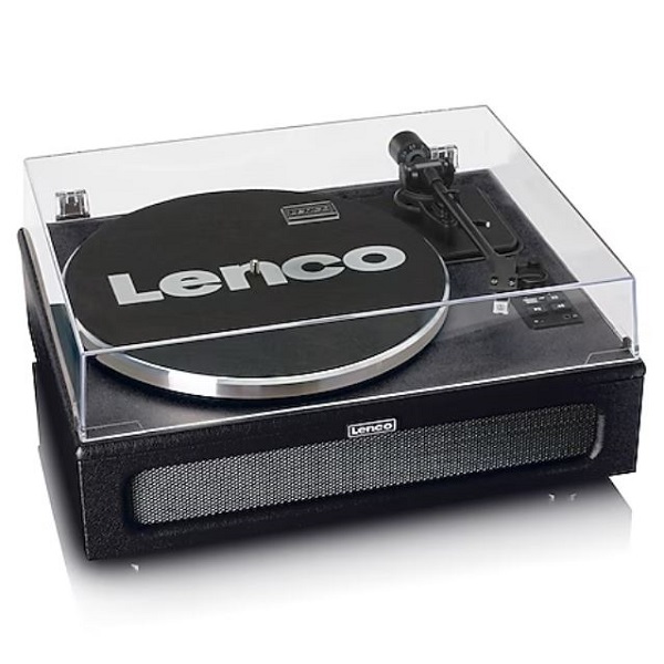 Lenco LS-430BK Plattenspieler mit 4 eingebauten Lautsprechern